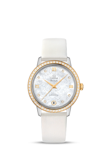 Omega De Ville Prestige Co-Axial 32.7 Stainless Steel / Yellow Gold / MOP Butterfly / Diamond